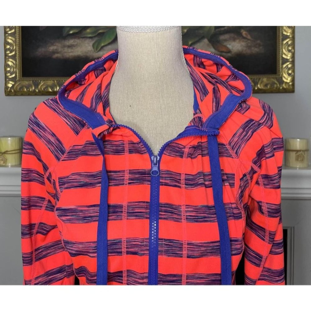 Lukka Women's Hoodie Jacket Light Sweater Striped Full Zip Up Size Medium
